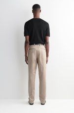 Cotton Slim Trousers Beige - Image 2