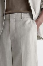 Linen Tapered Pants Gray - Image 2