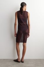 Knitted Slim Dress Brown - Image 2
