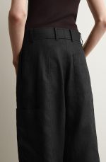 Linen Straight Pants Black - Image 2