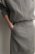 Wool Slim Skirt - Image 2
