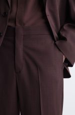 Wool Slim Trousers Brown - Image 2