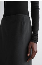 Wool Slim Skirt Gray - Image 2