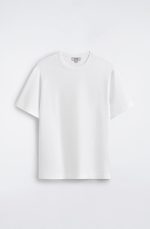 Knitted Round-Neck T-Shirt White - Image 2