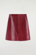 Leather Skirt Red