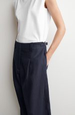 Linen Pleated Pants Navy - Image 2