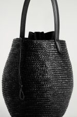Woven Drawstring Bag Black - Image 3