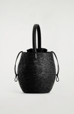 Woven Drawstring Bag Black