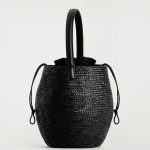 Woven Drawstring Bag Black