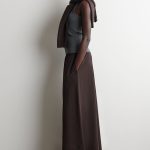 Casual Seersucker Wide-leg Culottes Dark Brown