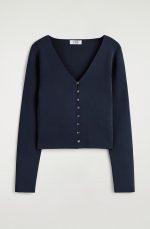 V-Neck Cardigan Navy - Image 3