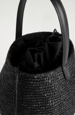 Woven Drawstring Bag Black - Image 4