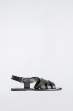 Woven Leather Sandals Black - Image 3