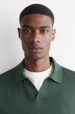 Linen Collared Polo Green - Image 2