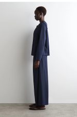 Knitted Wide-Leg Pants Navy