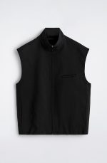 Wool Mock-Neck Vest Black - Image 3
