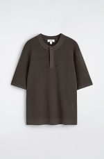 Casual Linen Blend Henley Collar Knitwear - Image 3