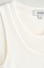 Knitted Slim T-Shirt Cream - Image 4