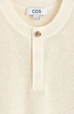 Casual Linen Blend Henley Collar Knitwear - Image 4