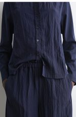 Knitted Wide-Leg Pants Navy - Image 2