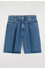 Denim Wide-Leg Shorts Blue - Image 4