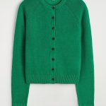 Linen Round-Neck Cardigan Green