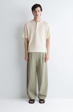 Casual Linen Blend Henley Collar Knitwear