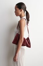 Twisted Mini Leather Clutch Bag In Scarlet Red - Image 2