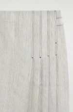 Linen Pleated Skirt Gray - Image 4