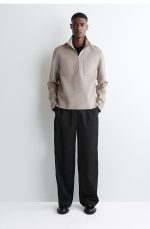 Casual Wool Blend Knitwear Beige Autum