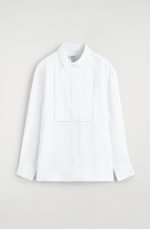 Linen Collared Shirt White - Image 3