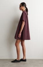 Round-Neck Dress Burgundy - Image 2