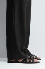 Woven Leather Sandals Black - Image 2
