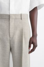 Linen Barrel Trousers Beige - Image 2