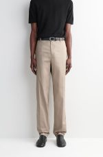 Cotton Slim Trousers Beige