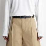 Pleated Shorts Beige
