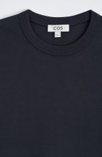 Knitted Round-Neck T-Shirt Navy - Image 4