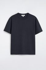 Knitted Round-Neck T-Shirt Navy - Image 3