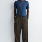 Linen Round-Neck T-Shirt Navy