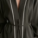 Lace-Up Cardigan Green