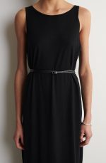 Double Circle Wrap Leather Belt Black