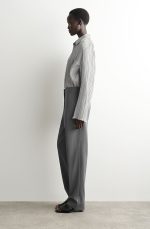 Wool Straight Trousers Gray