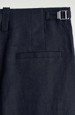Linen Pleated Pants Navy - Image 4