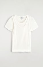 Knitted Slim T-Shirt Cream
