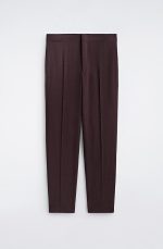 Wool Slim Trousers Brown - Image 3