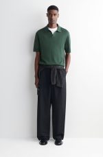 Linen Collared Polo Green