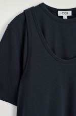 Knitted T-Shirt Navy - Image 4