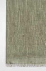 Linen Tassel Scarf Khaki Green/striped - Image 4