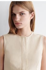 Denim Sleeveless Top Beige - Image 2